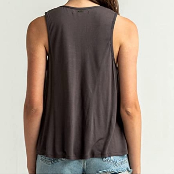 O’Neill Gray Tokeen Sleeveless Embroidered Eyelet Knit Boho Tank Top - Picture 2 of 9